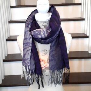 Purple and Gray Animal Print Scarf / Wrap 🍀